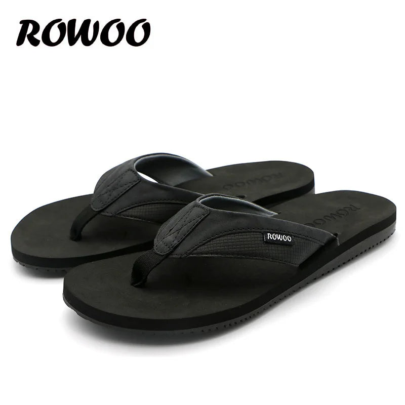 2024 New Arrival Men Flip Flops Summer Fashionable Slippers Non-Slip Sandals PU Leather Soft Footwear Comfortable Wholesale