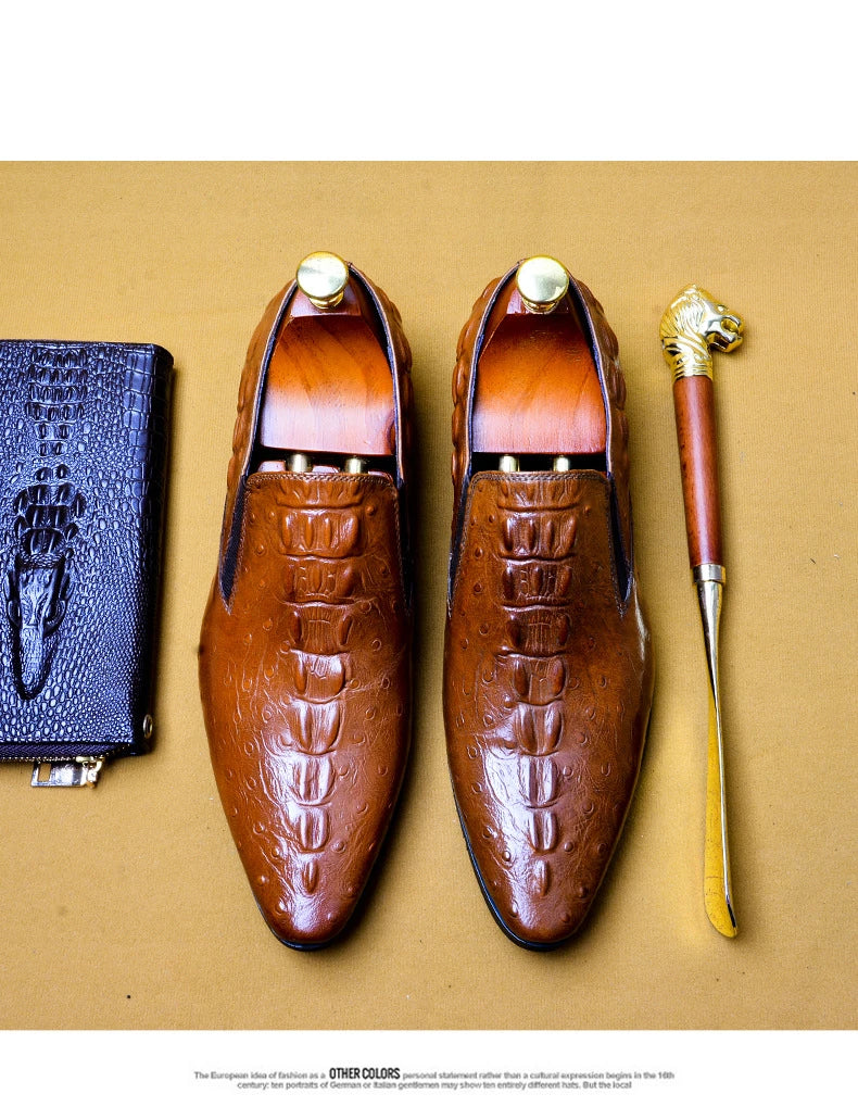 Genuine Leather Oxford Office Shoes Luxury Dress Shoes Slip on Wedding Shoes For Men