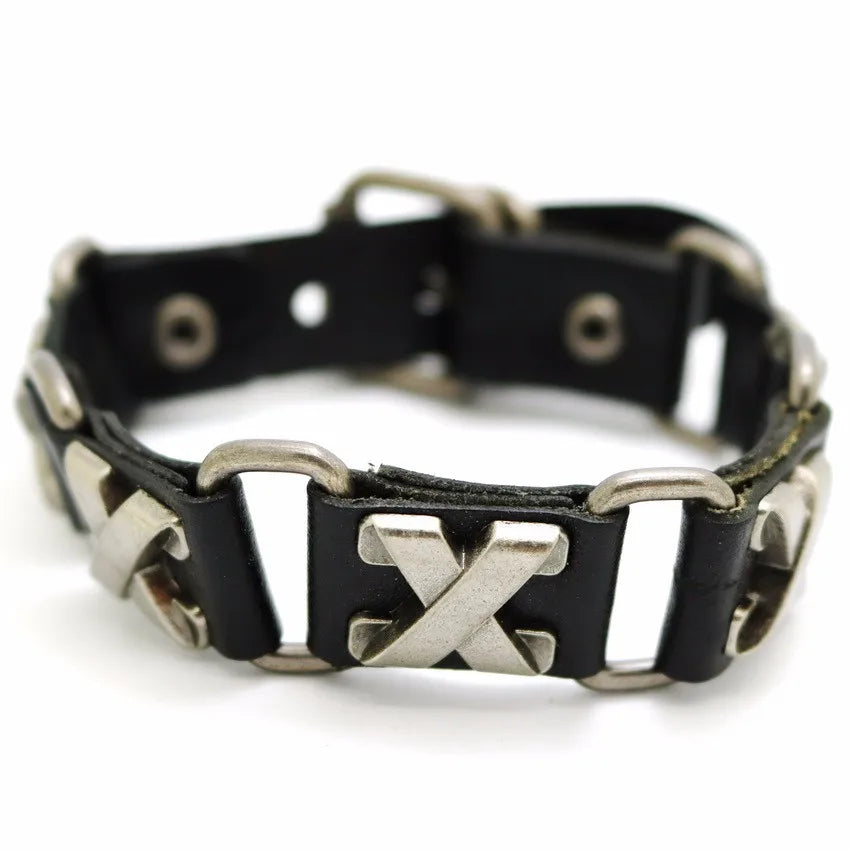 2018 New Accessories For Men And Women  Retro Casual leather Bracelet Men Fashion Punk Bracelet Bracelet