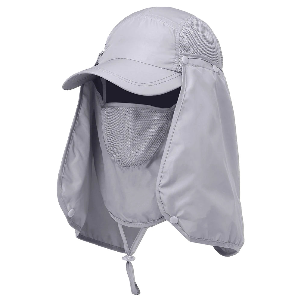 Outdoor Sport Hiking Visor Hat UV Protection Face Neck Cover Fishing Sun Protection Cap Women Men Cap