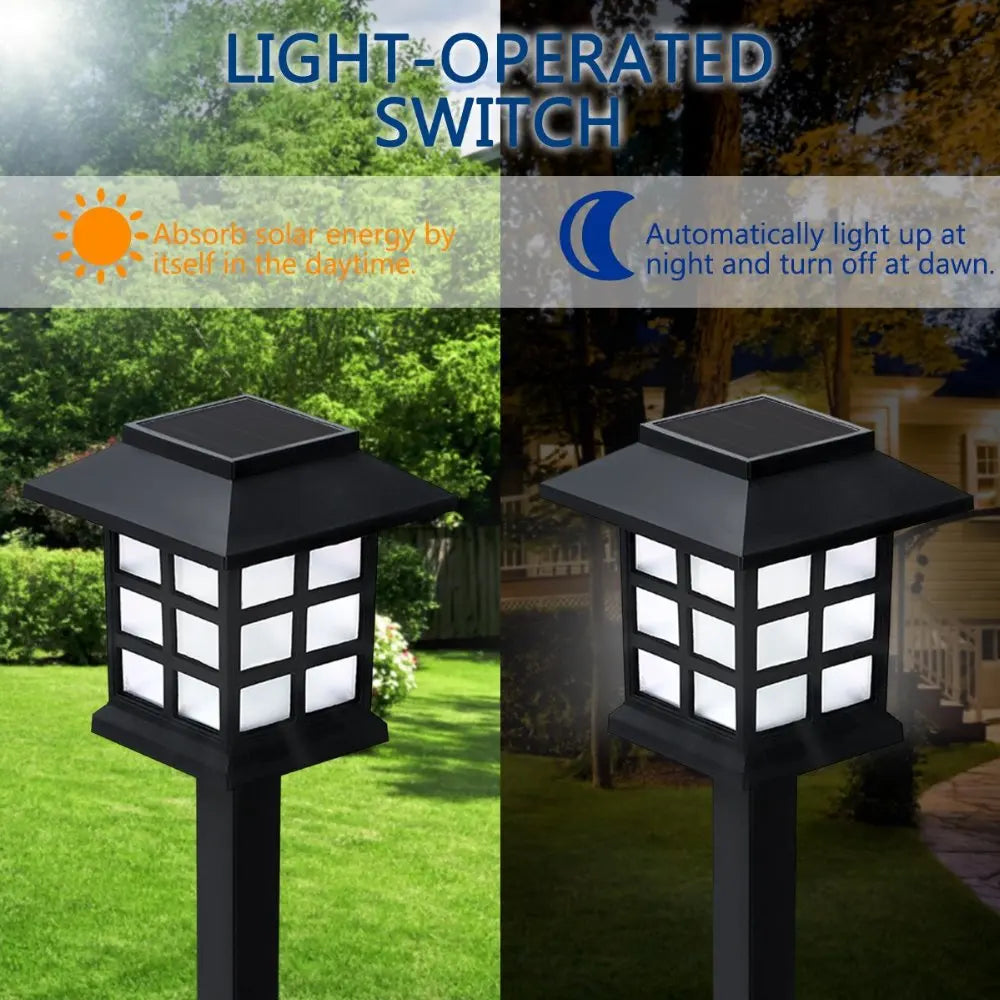 Led Houses Solar Pathway Lights Waterproof Outdoor Solar Lamp for Garden/Landscape/Yard/Patio/Driveway/Walkway Christmas Luz