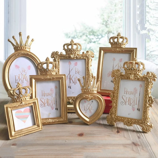 Gold Crown Resin Picture Photo Frame Baroque Luxury Style Home Décor