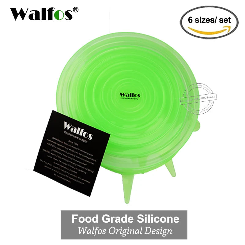 WALFOS Silicon Stretch Lids Universal Lid Silicone Food Wrap Bowl Pot Lid Silicone Cover Pan Cooking Kitchen Accessories