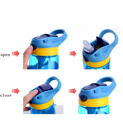 480ml Water Bottle With Straw Kids Girls Portable Travel Bottles Gym Sports Fitness Cup Summer Cold Water Juice Drinking Bottle