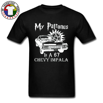 Car Styling Mens T-Shirt SUPERNATURAL Patronus Tshirts For Men New Arrival Fashion Casual Clothes Sweatshirt Summer/Autumn