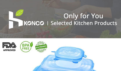 6pcs Reusable Silicon Stretch Lids,Universal Silicone Food Cover ,Silicone Lids For Food Cookware Bowl Kitchen Accessories