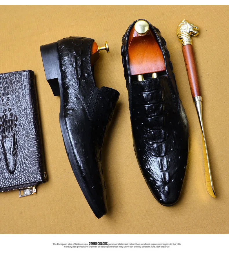 Genuine Leather Oxford Office Shoes Luxury Dress Shoes Slip on Wedding Shoes For Men