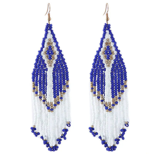 Bohemian Earrings 2024 Beads Long Earrings Ethnic Style Drop Earings Fashion Jewelry Bijoux Femme Statement Earrings