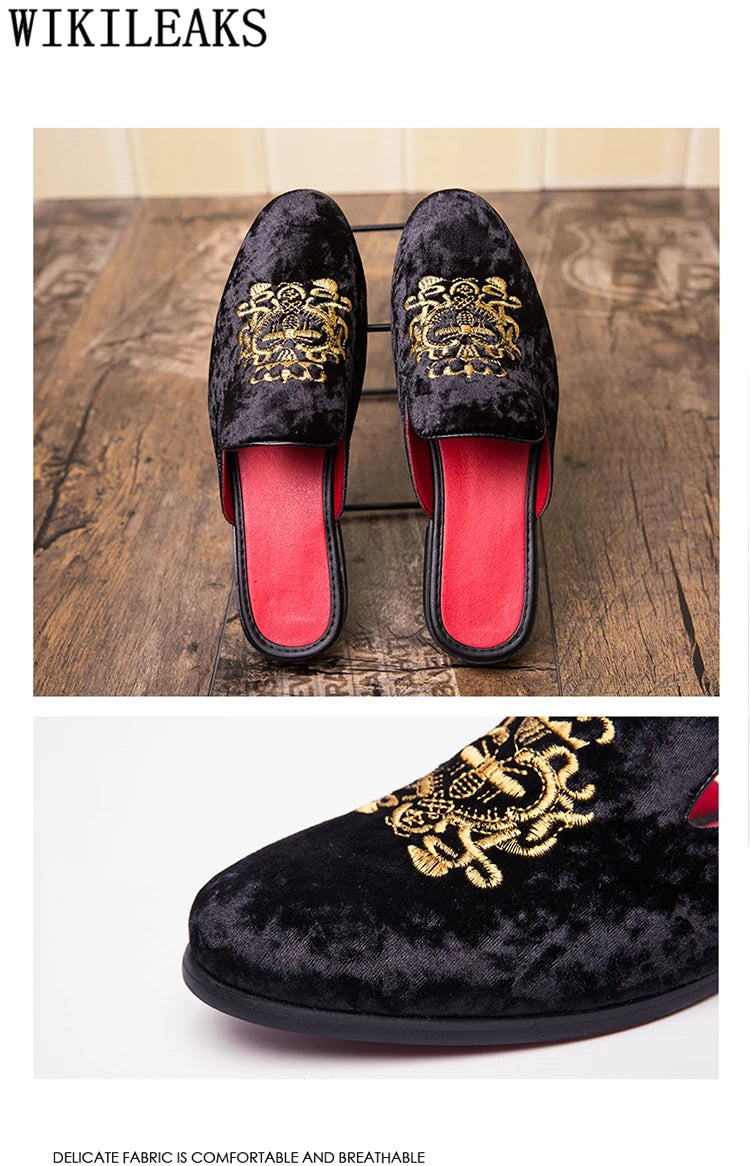 Half Shoes For Men Coiffeur Designer Shoes Men Fashion Italian Mens Casual Shoes Hot Sale Brand Mule Masculino Erkek Ayakkabi