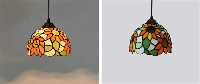 Colorful Mediterranean Style Moroccan Lamp Stained Glass Shade Mosaic LED Pendant Light for dining room bar lighting