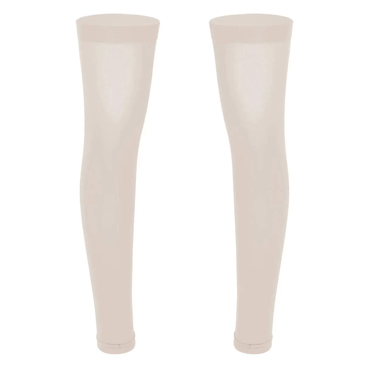 1 Pair Mens Sports Stockings Thigh High Full Leg Sleeve Footless Knee Brace Thigh and Calf Support Socks Running Stockings