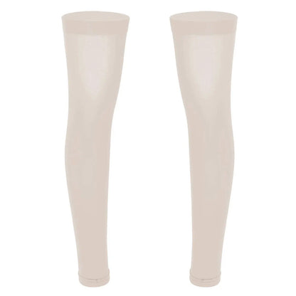 1 Pair Mens Sports Stockings Thigh High Full Leg Sleeve Footless Knee Brace Thigh and Calf Support Socks Running Stockings