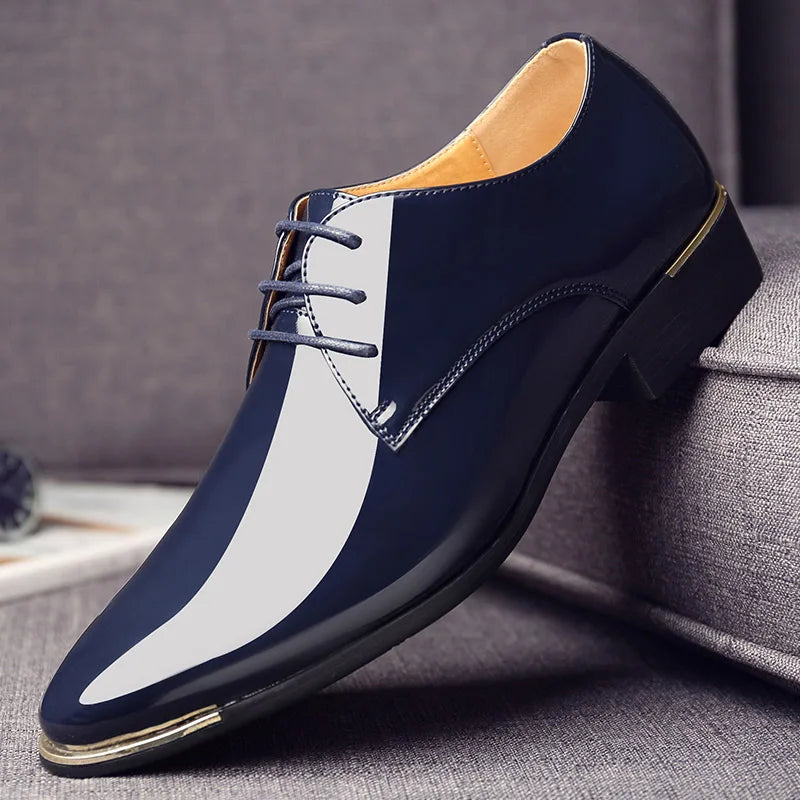 Patent Leather Men Dress Shoes 2021 New Brand Men's Business Shoes Italian Style Fashion Men Wedding Shoes Male Footwear 38-47