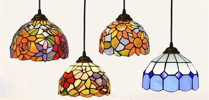 Colorful Mediterranean Style Moroccan Lamp Stained Glass Shade Mosaic LED Pendant Light for dining room bar lighting