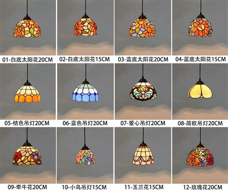 Colorful Mediterranean Style Moroccan Lamp Stained Glass Shade Mosaic LED Pendant Light for dining room bar lighting