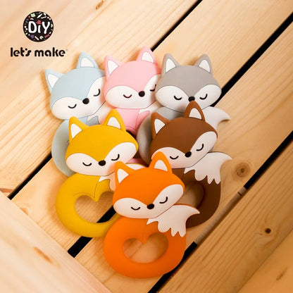 Baby Teether Food Grade Silicone Teethers Cartoon Animals Duck DIY Nursing Teething Pacifier Clip Baby Toy Teething Accessories