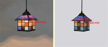 Colorful Mediterranean Style Moroccan Lamp Stained Glass Shade Mosaic LED Pendant Light for dining room bar lighting