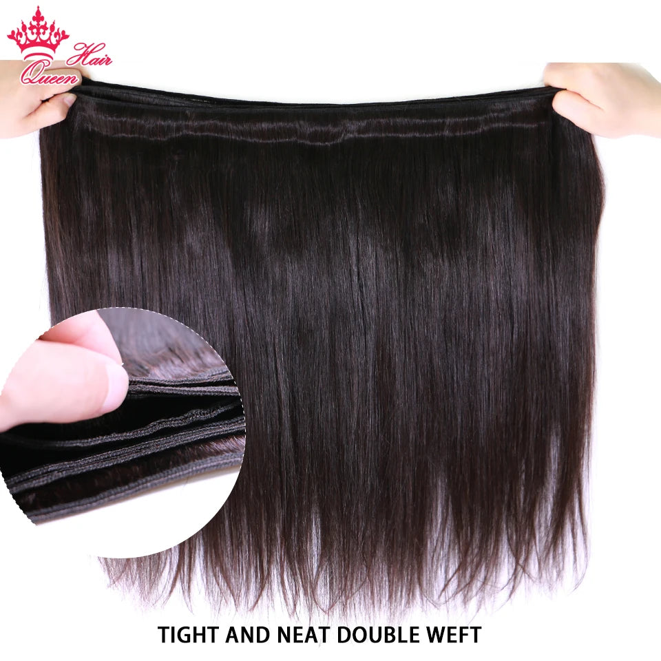 Queen Hair Raw Straight Hair 100% Human Hair Unprocessed Raw Hair Bundles Weave Extension Brazilian Hair Natural Color
