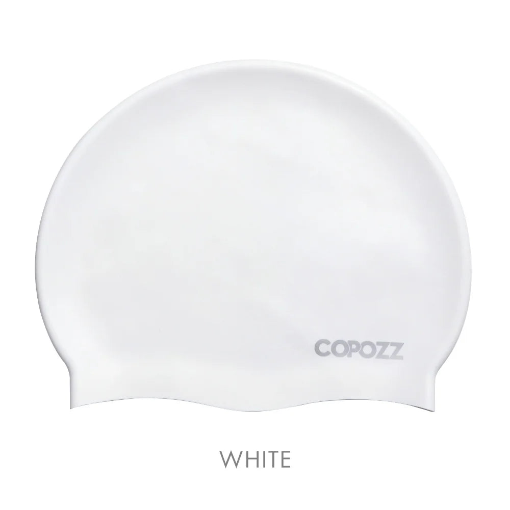 Copozz Men Elastic Swimming Hat  Large Size Swimming Wear Professional Adults Waterproof Swimming Hat Silicone Swimming Caps