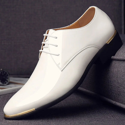 Patent Leather Men Dress Shoes 2021 New Brand Men's Business Shoes Italian Style Fashion Men Wedding Shoes Male Footwear 38-47