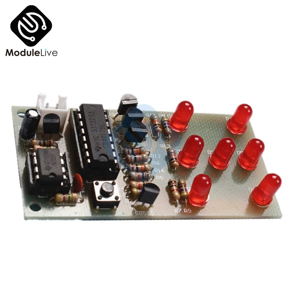 Electronic Dice  CD4017 NE555 LED Module DIY Kit 5mm Red LED 4.5-5V ICSK057A Electronic Module Fun Diy Electronic