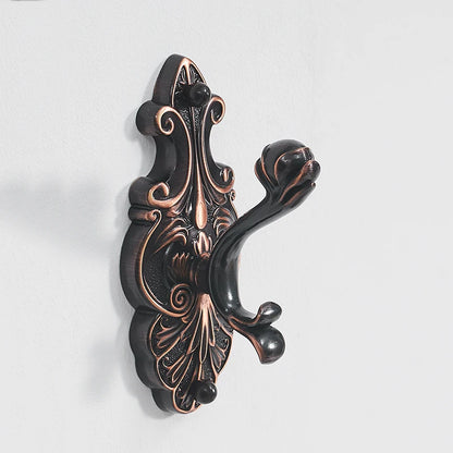 Robe Hooks European Style Brass Black Hangers For Clothes Towel Rack Clothes Hook Home Decoration Bathroom Hardware Set WF-88801