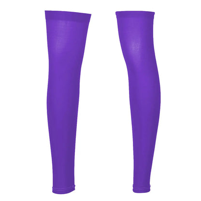 1 Pair Mens Sports Stockings Thigh High Full Leg Sleeve Footless Knee Brace Thigh and Calf Support Socks Running Stockings