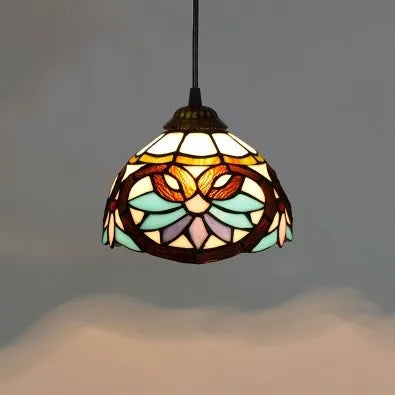 Colorful Mediterranean Style Moroccan Lamp Stained Glass Shade Mosaic LED Pendant Light for dining room bar lighting