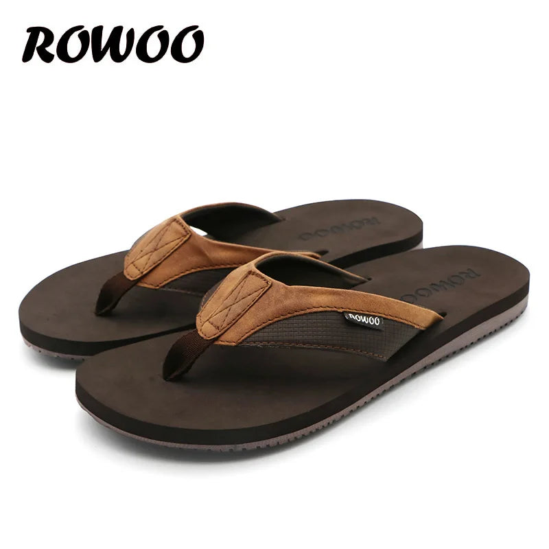 2024 New Arrival Men Flip Flops Summer Fashionable Slippers Non-Slip Sandals PU Leather Soft Footwear Comfortable Wholesale