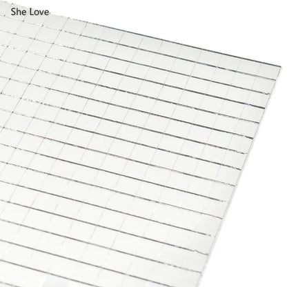 Chzimade Self-Adhesive Real Glass Mirror Mosaic Tiles For DIY Handmade Crafts Home Decoration