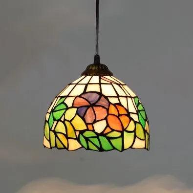Colorful Mediterranean Style Moroccan Lamp Stained Glass Shade Mosaic LED Pendant Light for dining room bar lighting