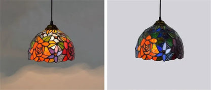 Colorful Mediterranean Style Moroccan Lamp Stained Glass Shade Mosaic LED Pendant Light for dining room bar lighting