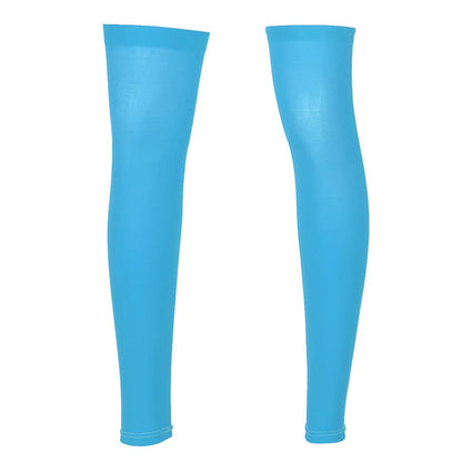 1 Pair Mens Sports Stockings Thigh High Full Leg Sleeve Footless Knee Brace Thigh and Calf Support Socks Running Stockings