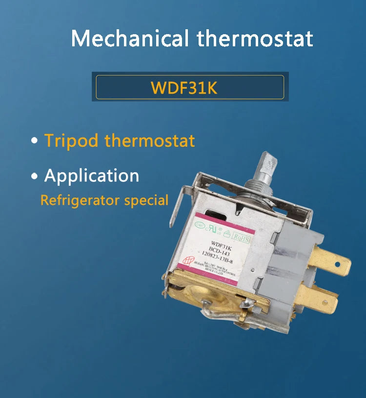 WDF-18 Original Refrigerator Thermostat,3 Feet Freezer Temperature Controller Switch, Refrigerator Accessories