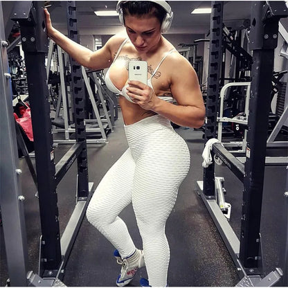 Yoga Pants Pink Jacquard Leggings Women Seamless High Waist Fitness Workout Pants Outdoor Sports Trousers Streetwear Bottom