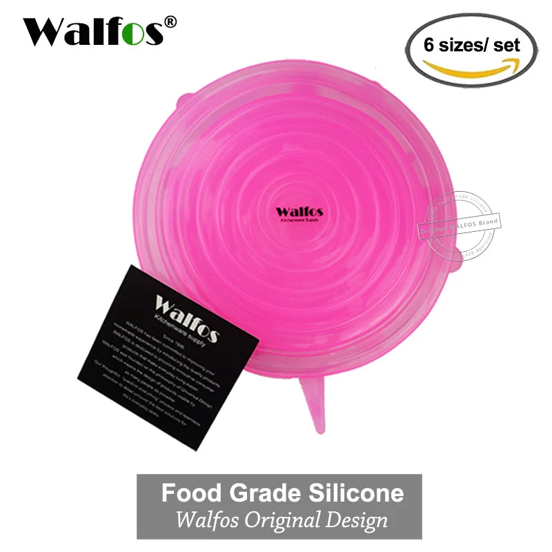 WALFOS Silicon Stretch Lids Universal Lid Silicone Food Wrap Bowl Pot Lid Silicone Cover Pan Cooking Kitchen Accessories