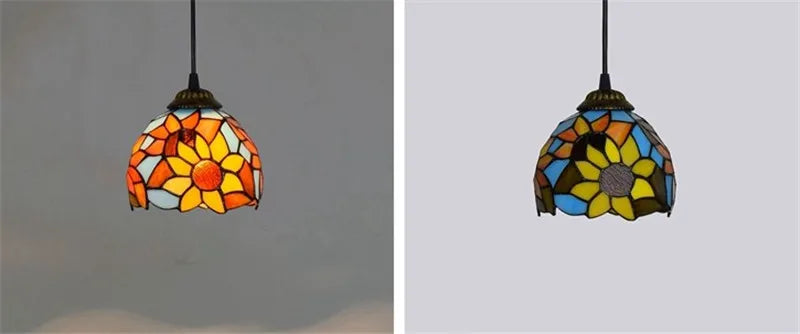 Colorful Mediterranean Style Moroccan Lamp Stained Glass Shade Mosaic LED Pendant Light for dining room bar lighting