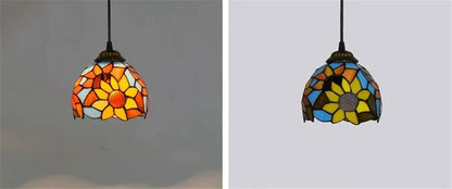 Colorful Mediterranean Style Moroccan Lamp Stained Glass Shade Mosaic LED Pendant Light for dining room bar lighting