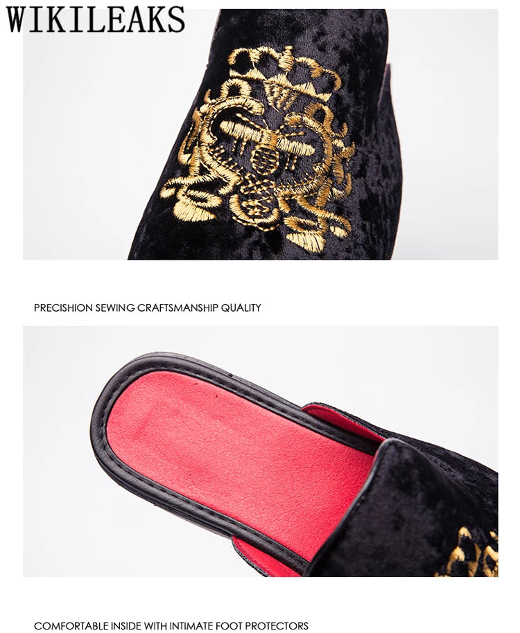 Half Shoes For Men Coiffeur Designer Shoes Men Fashion Italian Mens Casual Shoes Hot Sale Brand Mule Masculino Erkek Ayakkabi