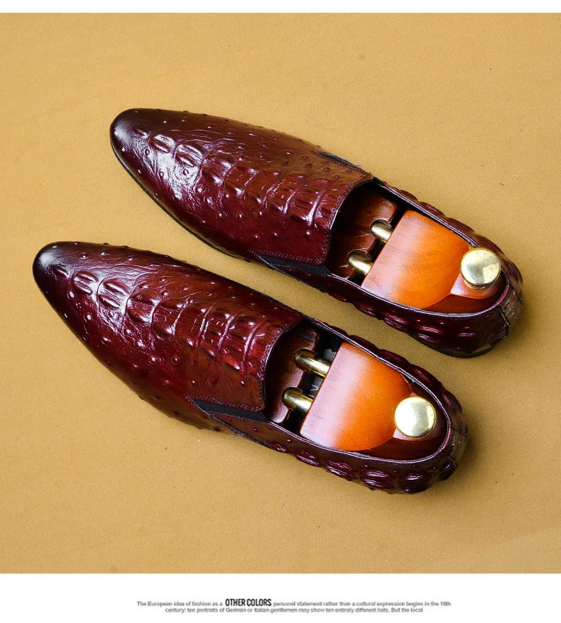 Genuine Leather Oxford Office Shoes Luxury Dress Shoes Slip on Wedding Shoes For Men