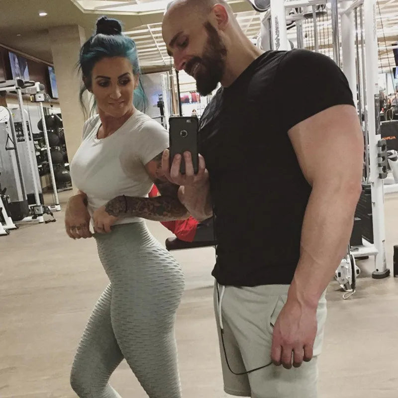 Yoga Pants Pink Jacquard Leggings Women Seamless High Waist Fitness Workout Pants Outdoor Sports Trousers Streetwear Bottom