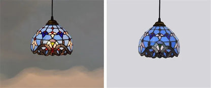 Colorful Mediterranean Style Moroccan Lamp Stained Glass Shade Mosaic LED Pendant Light for dining room bar lighting