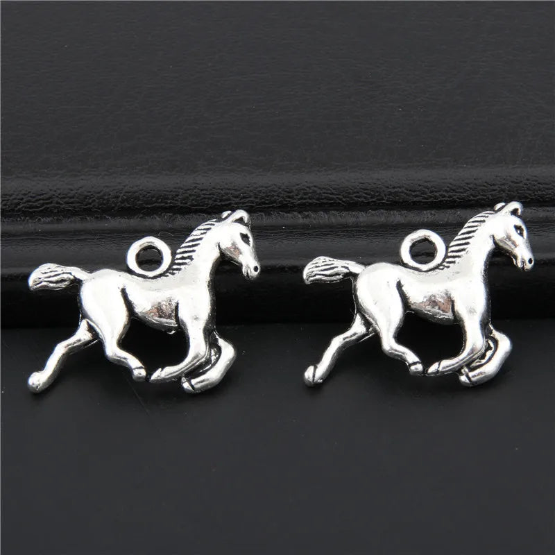 25pcs Tibetan Silver Color Animals Horse Charms Pendants Jewelry Making DIY Craft Charm Handmade Crafts A2418