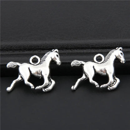 25pcs Tibetan Silver Color Animals Horse Charms Pendants Jewelry Making DIY Craft Charm Handmade Crafts A2418