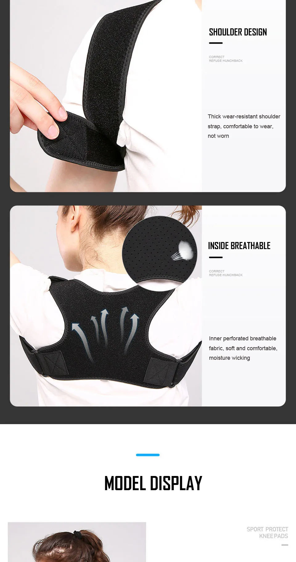 AOLIKES New Posture Corrector Spine Back Shoulder Support Corrector Band Adjustable Brace Correction Humpback Back Pain Relief