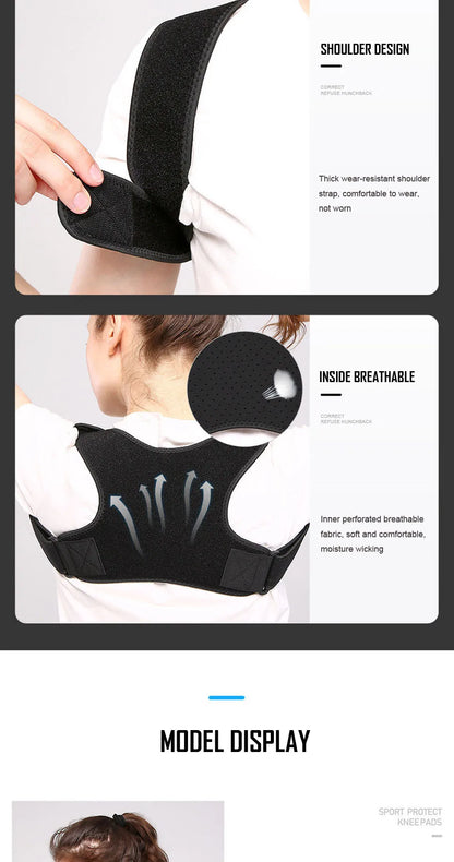 AOLIKES New Posture Corrector Spine Back Shoulder Support Corrector Band Adjustable Brace Correction Humpback Back Pain Relief