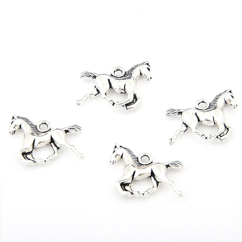 25pcs Tibetan Silver Color Animals Horse Charms Pendants Jewelry Making DIY Craft Charm Handmade Crafts A2418