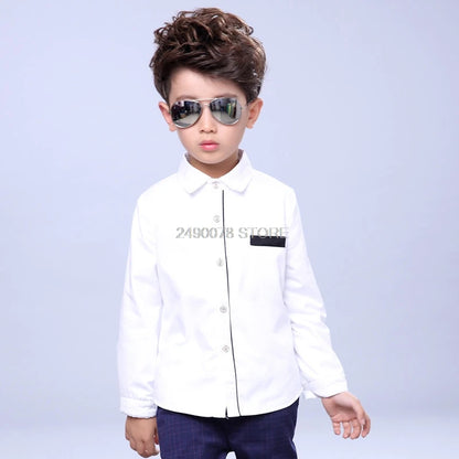 Boys Blouses Dress Shirts boys long sleeve Children Shirt Baby Kids Wedding Clothes Boys Formal Dress Shirts Boys Tops