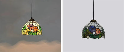 Colorful Mediterranean Style Moroccan Lamp Stained Glass Shade Mosaic LED Pendant Light for dining room bar lighting