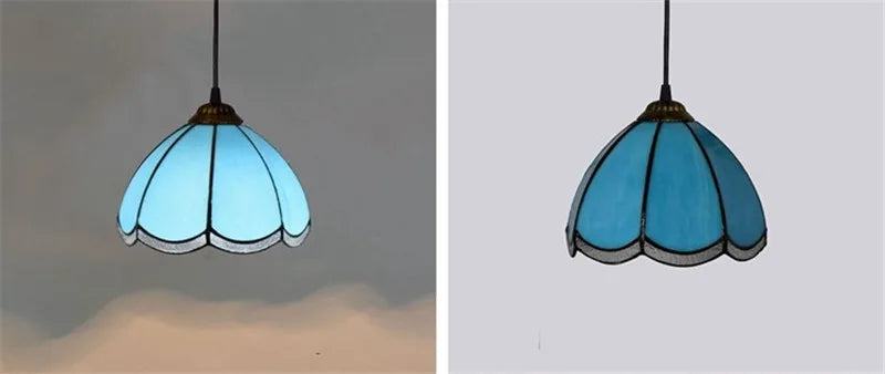 Colorful Mediterranean Style Moroccan Lamp Stained Glass Shade Mosaic LED Pendant Light for dining room bar lighting